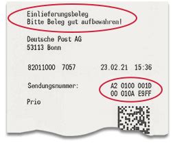 deutsche post ag sendungsnummer.